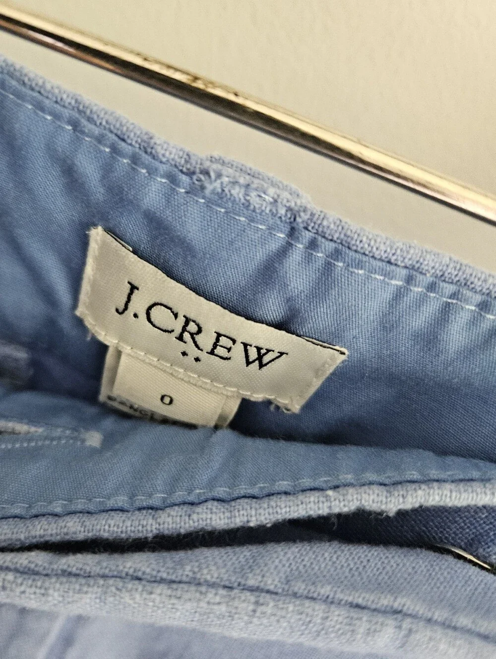 J. Crew Linen Blend Blue Scallop Hem Shorts